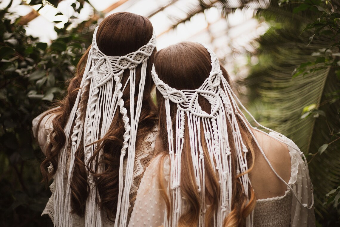 Boho Headpiece Boho Veil Macrame Veil Boho Wedding Veil for Etsy
