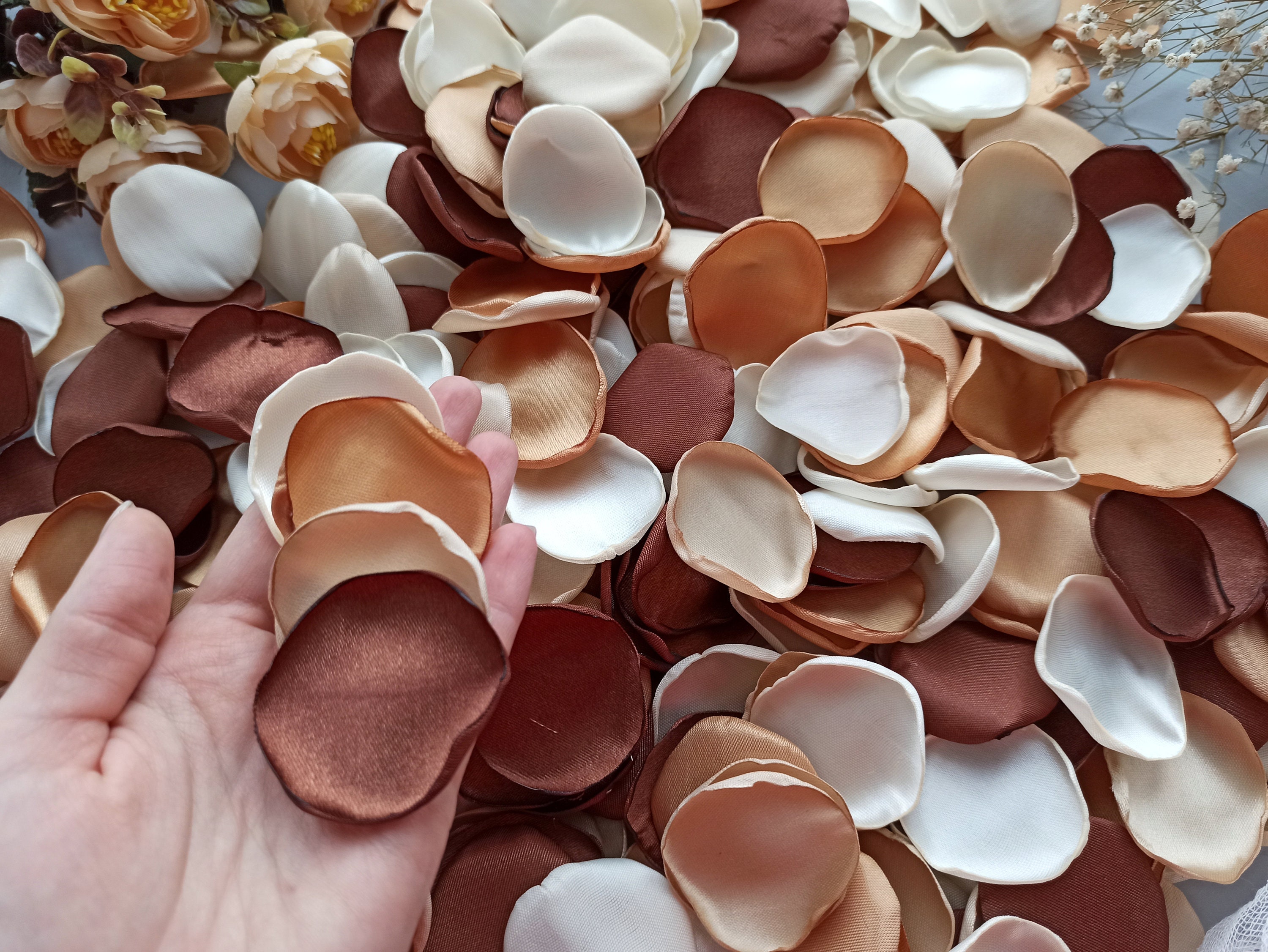 Boho wedding decor terracotta Wedding flower girl Petals Aisle Runner decor Rustic wedding Tables centrepiece