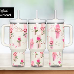 Rose Floral Positive Quote 40 oz Tumbler Wrap Png, Tumbler Design for 40 oz Quenchers, 40 oz Trendy Tumber Wraps, Inspirational Quote Png