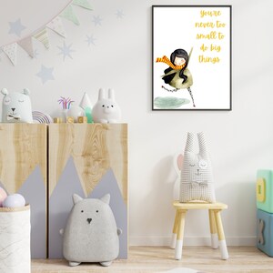 Never Too Small Print | Playroom Wall Decor | Playroom Wall Art | Nursery Art | Child's Room Art | Inspirational Wall Art