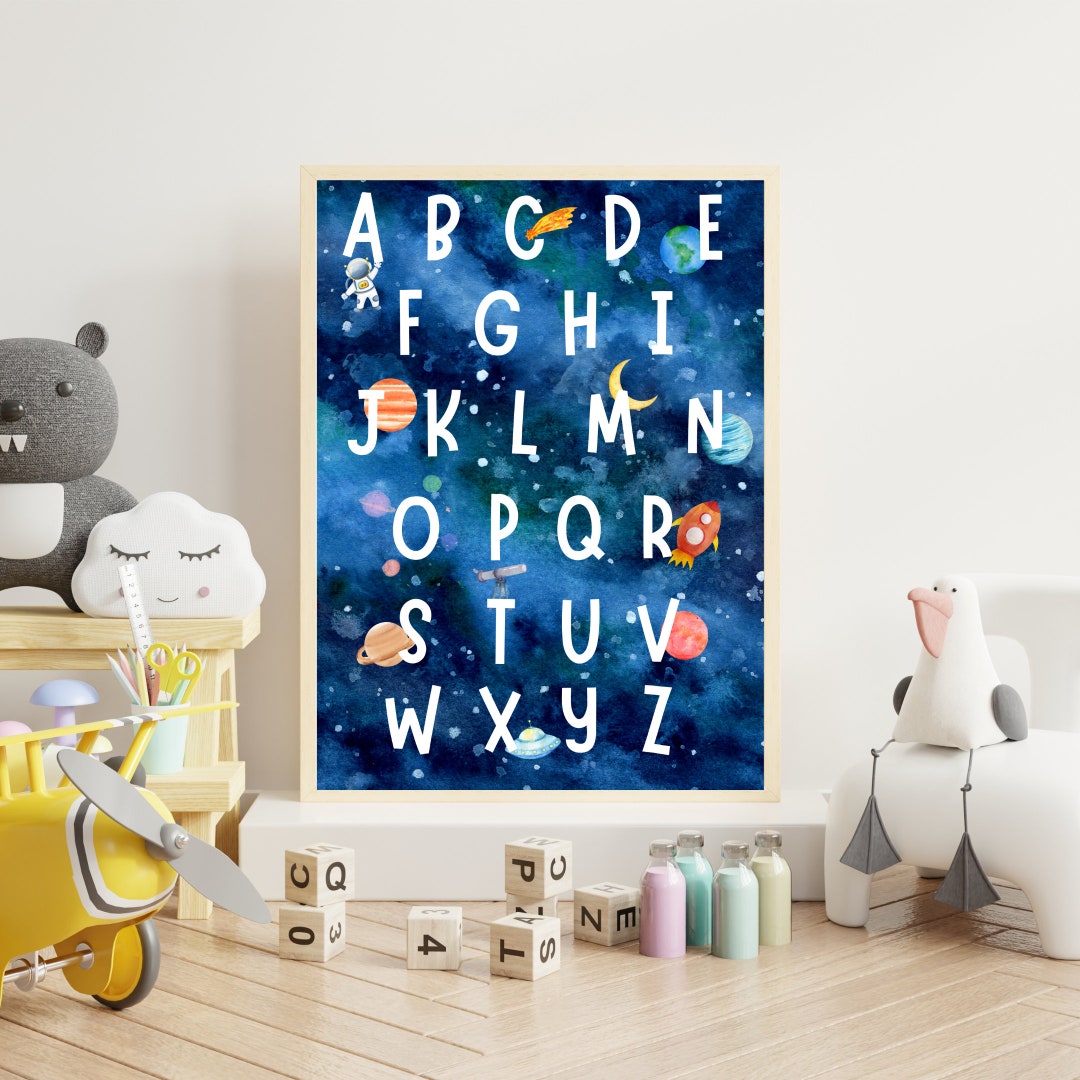 Outer Space A to Z | Playroom Wall Decor | Playroom Wall Art | Nursery ...
