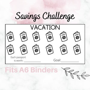 VACATION SAVINGS CHALLENGE » druckbare » A6 » Reisepass » Reisepass » Geldumschlag » Sammelmappe » Geldfüllung