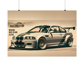 BMW M3 E46 GTR ~ Premium Matte Horizontal Posters