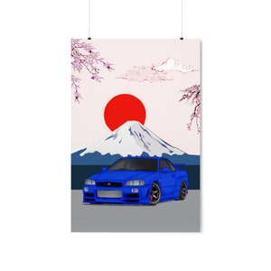 Nissan GT-R R34 Premium Matte Vertical Posters