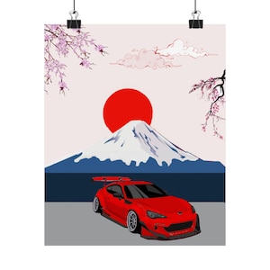 Affiche de voiture BRZ/FRS/86 JDM, impression mate de qualité supérieure