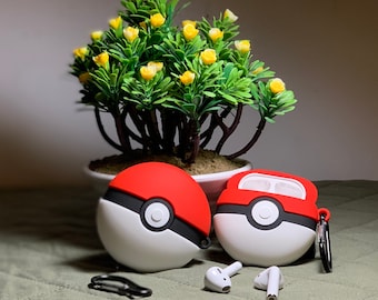 Pokemon Pokeball AirPod Case for Apple AirPods 1,2 and AirPods Pro, full protection Silicone Case