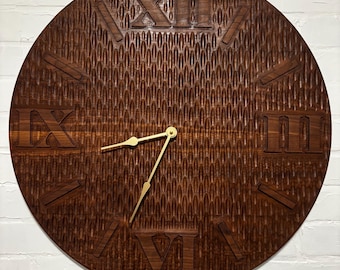 Textured Walnut Wall Clock