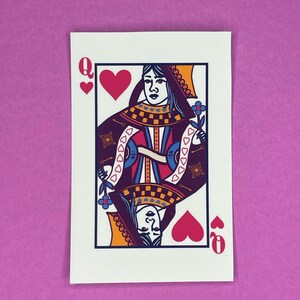 Queen of Hearts Sticker Laptop Phone Decal Playing Card Sticker Matte