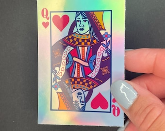 Queen of Hearts Sticker Laptop Phone Decal Playing Card Sticker Matte