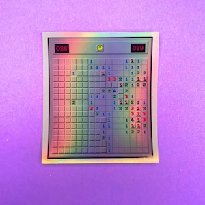 Adesivo de jogo de campo minado, retrocesso, ícone de computador milenar, garrafa de água, decalque de telefone para laptop, fofo, rosa, vermelho, à prova d&#39;água, decalques divertidos e alucinantes
