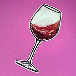 Magnete per frigorifero con vino rosso, magnete per frigorifero con bicchiere di vino, cocktail, bevande, cucina, arte