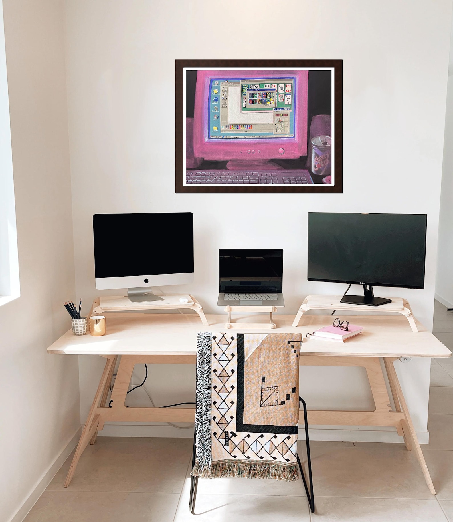 Milennial Computer Background Y2K 1990s Painting MS Paint Minesweeper Solitaire Computer Desk ...