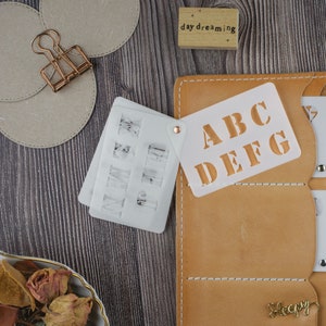TN Stencil | Medium Army Alphabet Stencil Booklet for Bujo Bullet Journal Traveler&#39;s Notebook Planner