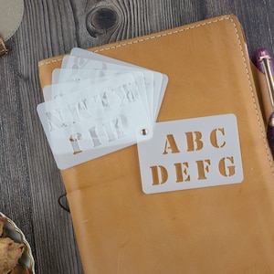 Pocket Stencil | Medium Army Alphabet and Number Stencil Booklet -- Bujo Bullet Journal Planner Journal