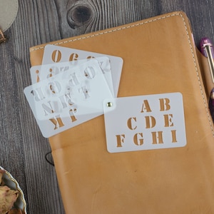 Petit livret de pochoirs alphabet et chiffres de l'armée ABC Bujo Bullet Journal Agenda, poche de voyage DoNotMicrowaveCraft