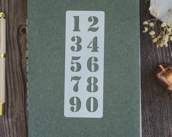 Number Stencil for Bullet Journal, Planner, Junk Journal, Stationery | Standard size