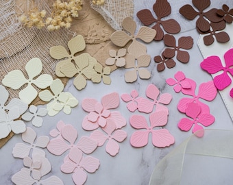 Hydrangea Paper Flower Die Cuts: Scrapbook & Junk Journal Embellishments