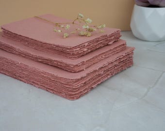 Eco Friendly Handmade Paper | Coral  | A2 A6 A5 | 5 per order