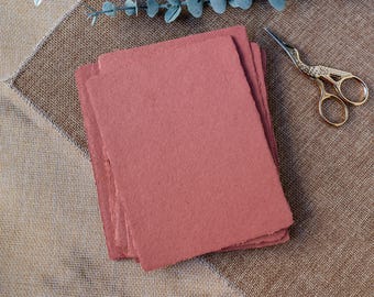 Terra Rose Handmade Recycled Paper | 5 per order