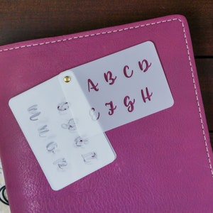 Small Calligraphy Uppercase Alphabet and Number Stencil Booklet -- BuJo Bullet Journal Handwriting Planner ABC 123