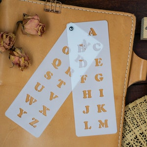 Small Cooper Uppercase Alphabet Stencil Bookmark | Bujo Bullet Journaling Planner