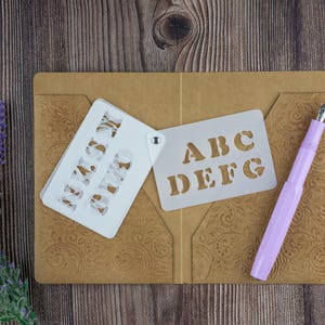 Medium Cooper Uppercase Alphabet Stencil Booklet -- Bujo Bullet Journal Planner ABC TN Pocket