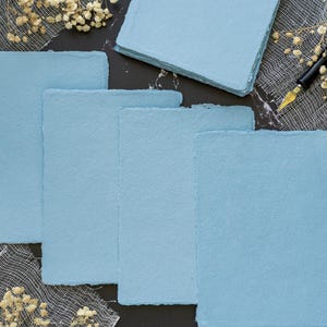 Handmade Paper Recycled | Light Blue | 5 per order