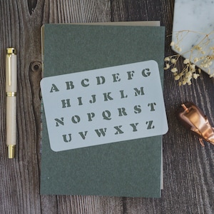 Small Cooper Uppercase Alphabet Stencil for Bullet Journaling and Planner Decoration