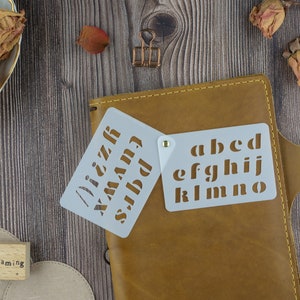 Petit livret de pochoirs alphabet emblème pour agenda Bujo Bullet Journal TN