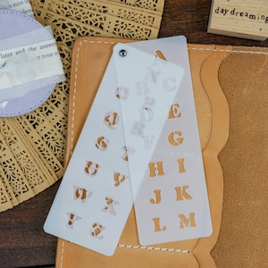 Small Cooper Uppercase Alphabet and Number Stencil Bookmark | Bullet Journal Planner BuJo