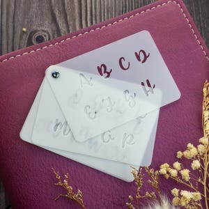 Small Calligraphy Uppercase Alphabet and Number Stencil Booklet