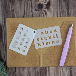 Small Cooper Lowercase Alphabet and Number Stencil Booklet Bujo Bullet Journal Planner Travel