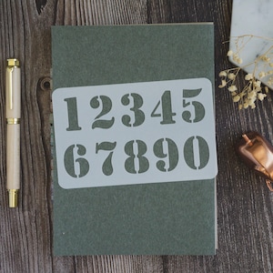 Large Army Number Stencil Sheet for Bujo Bullet Journal Planner Journal