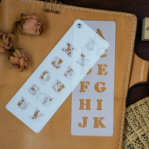 Medium Cooper Uppercase Alphabet Stencil Bookmark | Bujo Bullet Journal Planner