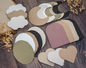 Handmade Recycled Paper Shapes | Eco-Friendly Journal Die Cuts