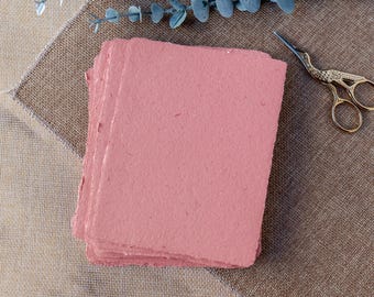 Papel reciclado artesanal rosa-chiclete | 5 unidades por pedido