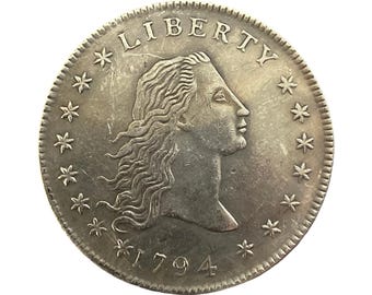 1794 US Flowing Hair Silver Dollar Silver Plated Reproduction Commemorative Coin