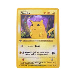 Pikachu Shadowless Base Set Card - Etsy Canada