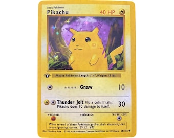 Pikachu 1st Edition Base Set Holo Holographic Reprint Collectible Card