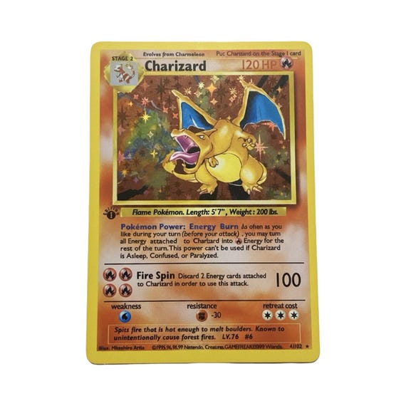 original charizard holographic card price - 4/102 this item offers a spectacular aesthetic for a gallery 1999 Pokmon 1st Edition Base