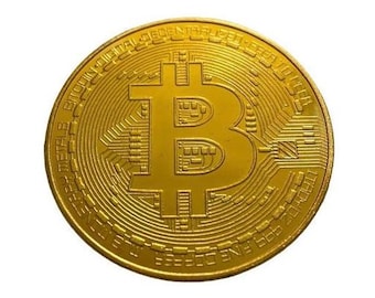 Pièce cryptée Bitcoin (BTC) en or, plaque en or 14 carats, crypto-monnaie commémorative à collectionner