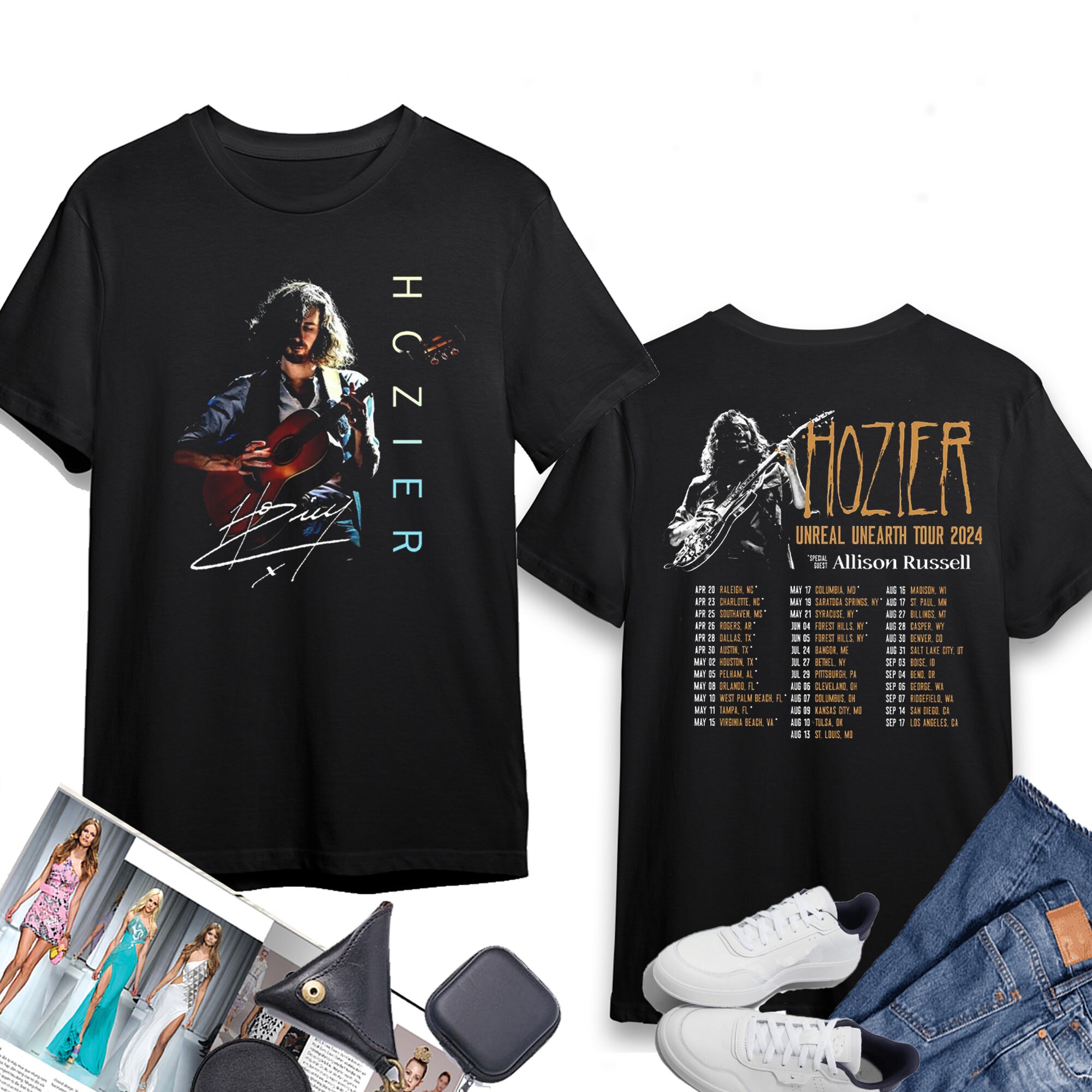 Unreal Unearth Tour 2024 Shirt, 2024 Hozier Tour Unisex Shirt, Hozier