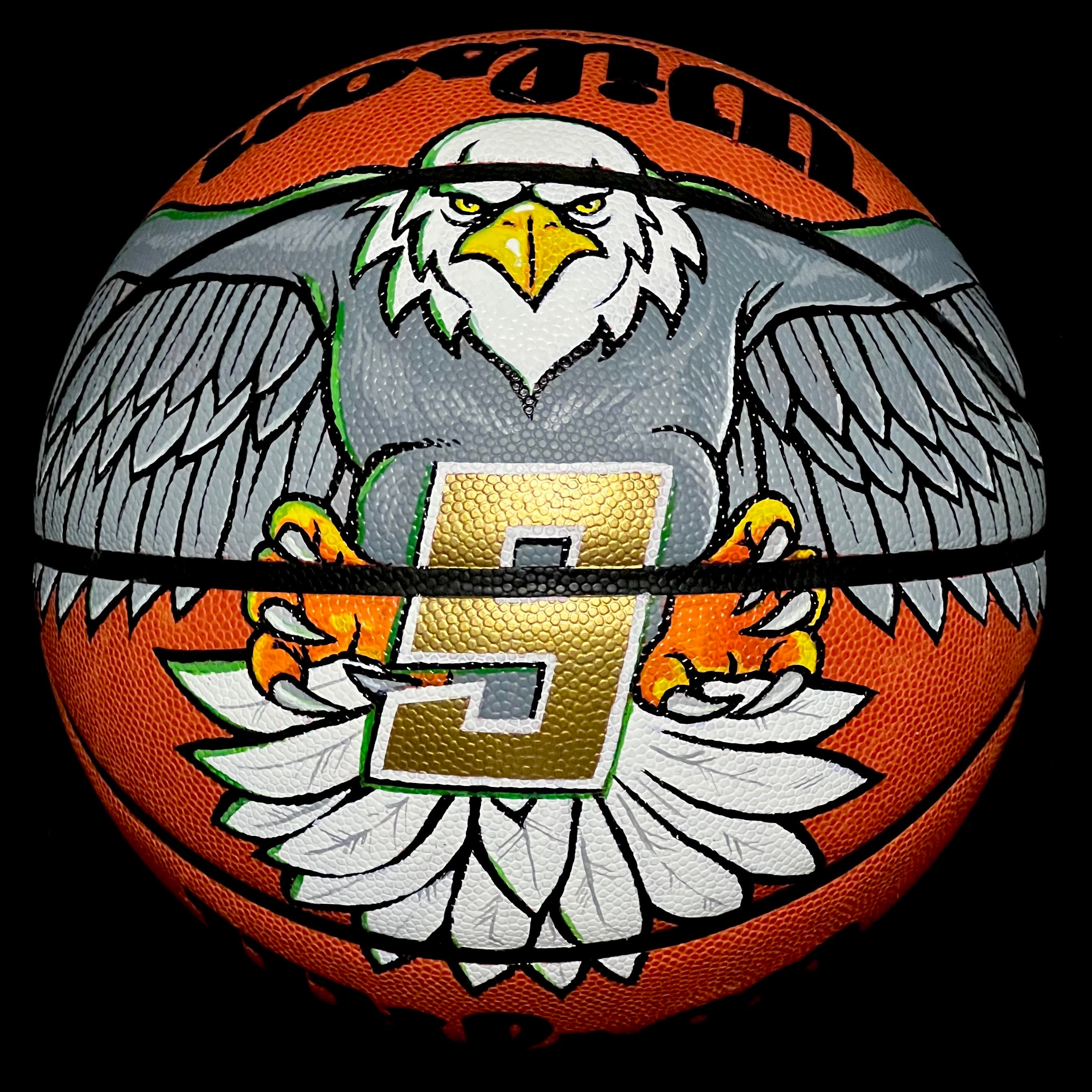Two Color Basketball Design COLOURED Tattoo (2 Panels) Design Customized Personalized on Basketball ...