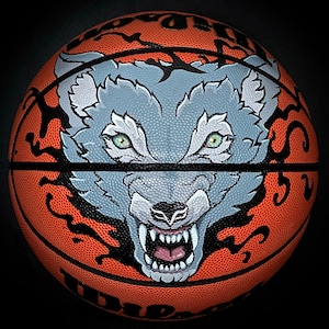 COLOURED Tattoo (2 Panels) Design Customized Personalized on Basketball