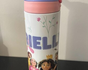 Personalised Kids Flip-Top Water Bottle With Straw – 400ml, BPA-Free, Made In UK