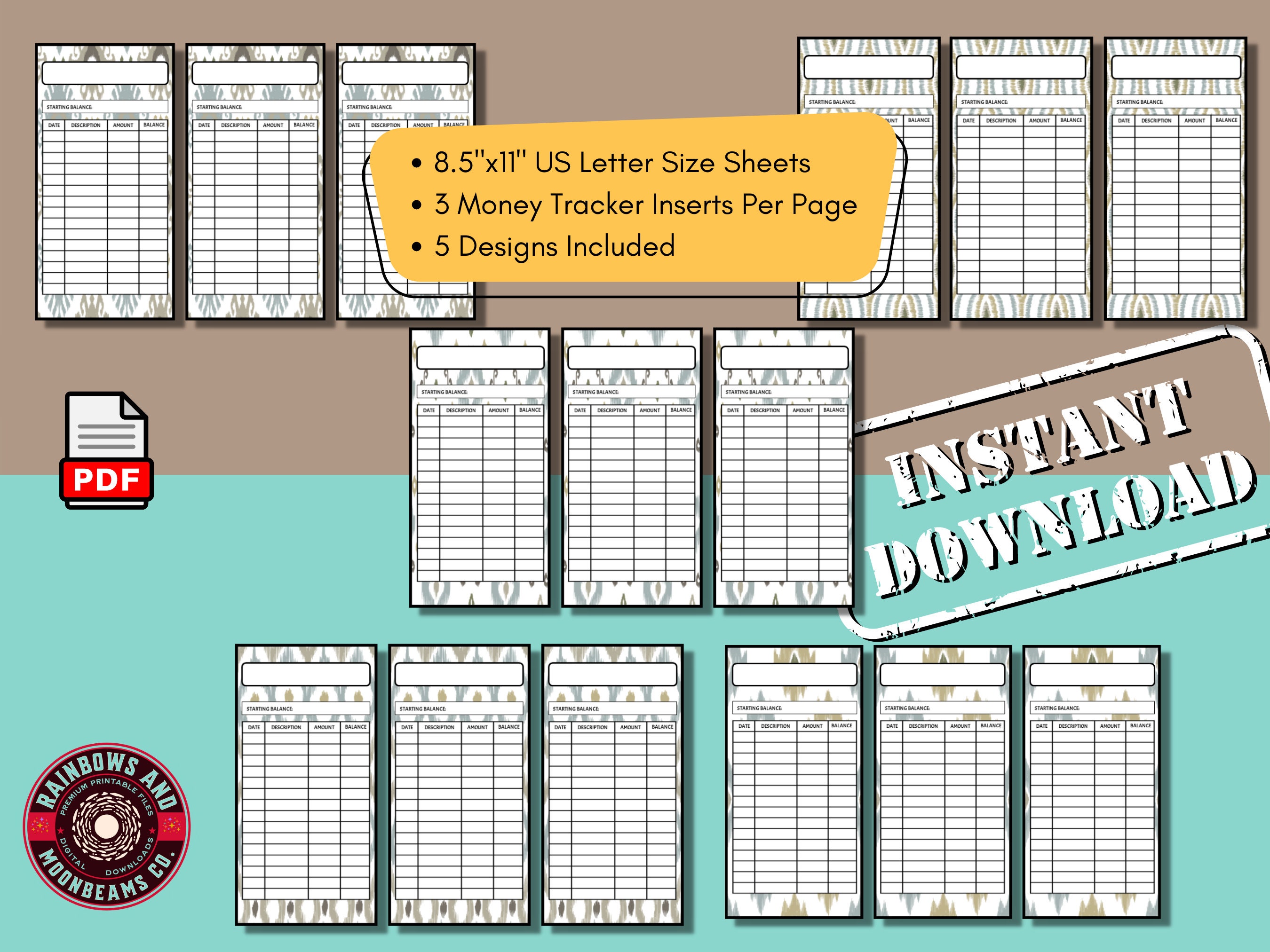 Cash Envelope Inserts | Digital Download | Printable Finance Log ...