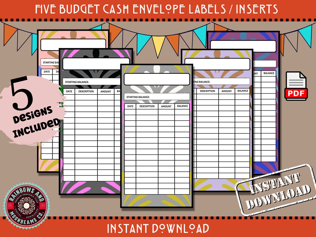 Cash Envelope Inserts | Printable Budgeting, Savings Labels Digital ...