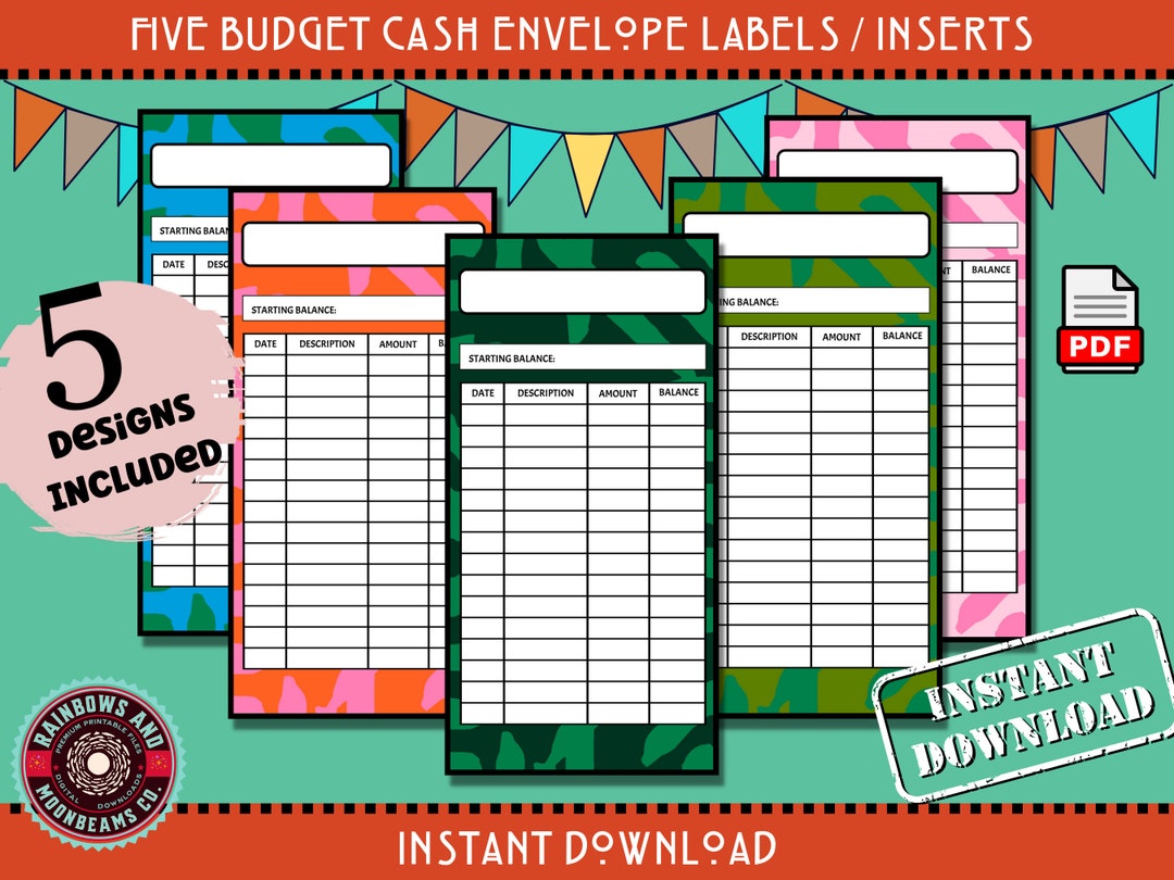 Cash Envelope Inserts | Printable Budgeting, Savings Labels Digital ...