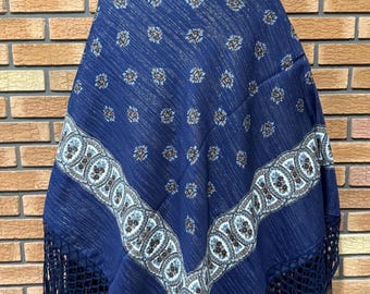 Folklore Schal und Kopftuch Set, Floral Slavic Wrap, Fransen Schal