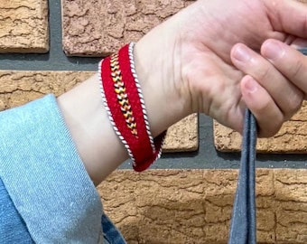 Handwoven Turkmen Alaja Bracelet,  Boho Friendship Jewelry
